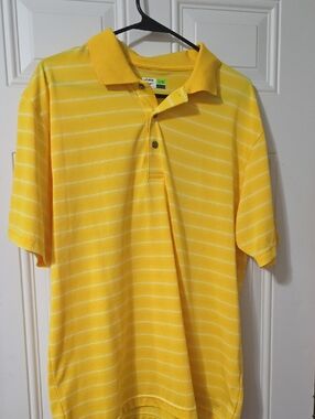 Links Edition Yellow Striped Polo Shirt